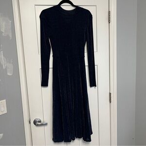 Long Sleeve Shimmer Midi Dress